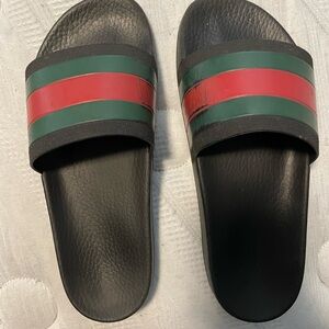 Gucci Black and Green Sandals